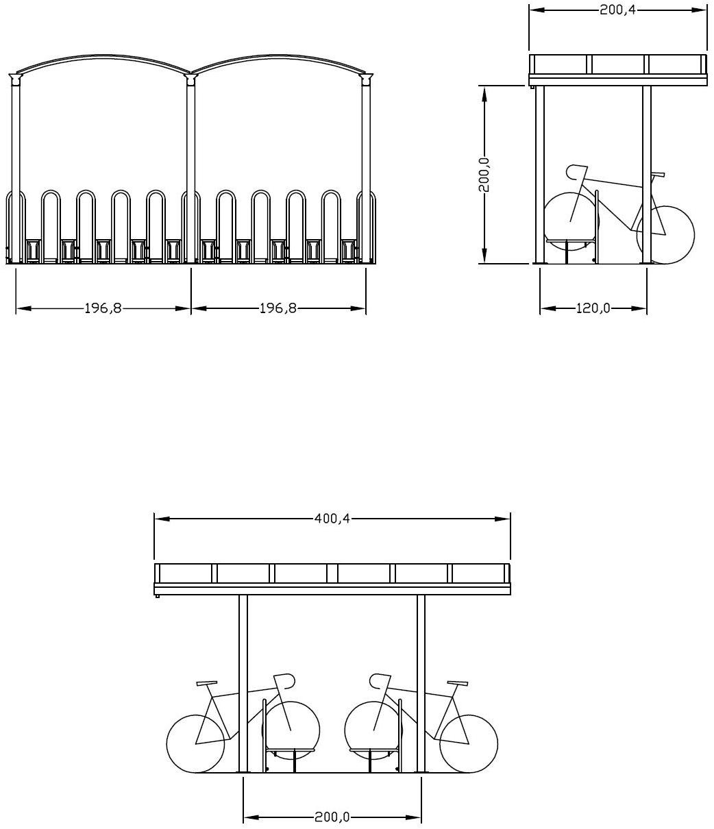 Euroform W Металлический навес для велосипедов и самокатов  710  - Вид №2