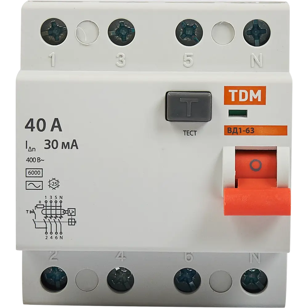 УЗО TDM Electric ВД1-63 4P 40А с защитой от токов утечки 84399439 STLM-0049223 - Вид №1