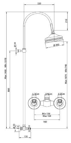 6649200006 Душевая система Bandini Antica Santreyd - Вид №1