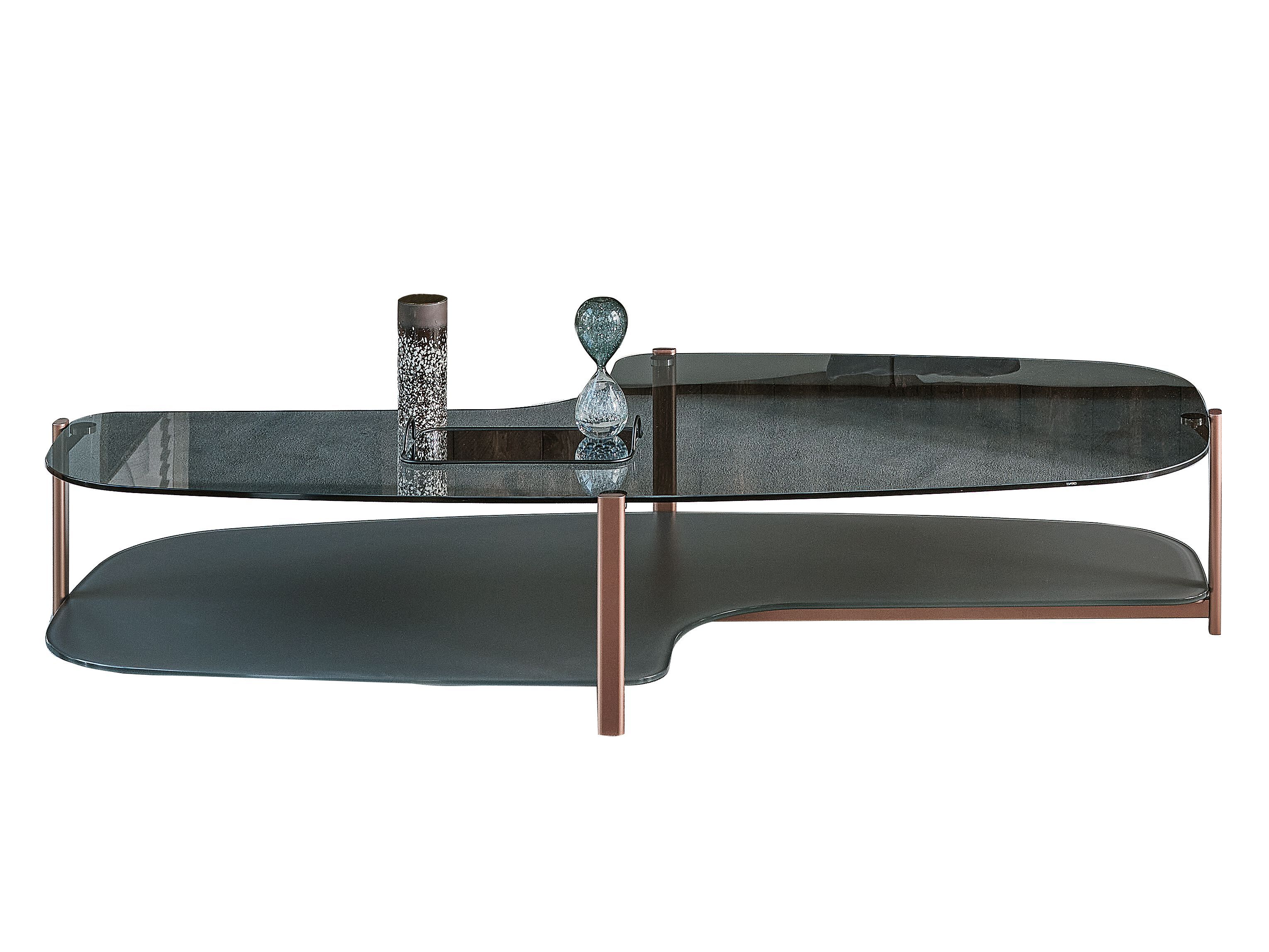 Низкий стол из стали и хрусталя Bontempi Casa PAGODA ARCH-00053562