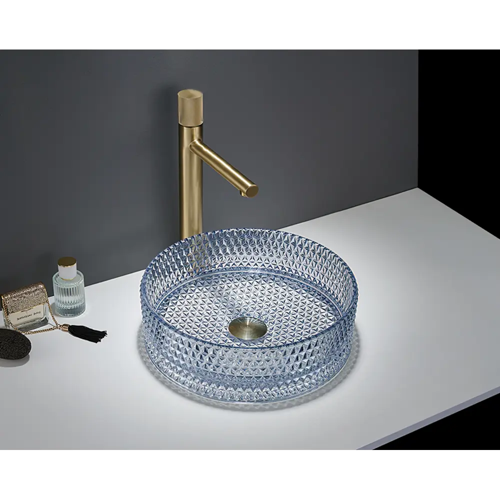 Santreyd Glass — синяя стеклянная раковина 41 см для современной ванной 89372148 STLM-1327140 - Вид №1