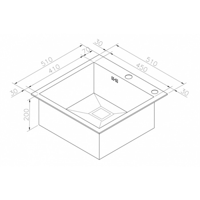 Zorg SZR-51 grafit Мойка кухонная прямоугольная Zorg  - Вид №2