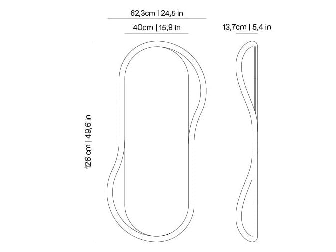Овальное зеркало грецкого ореха с рамкой NOMON Unut ARCH-00083662 - Вид №4