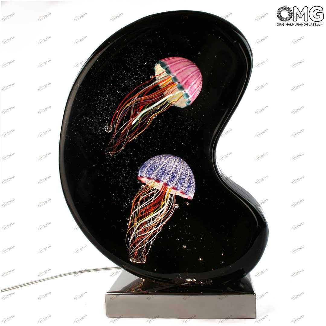 3069 ORIGINALMURANOGLASS Скульптура Экзотический аквариум - светодиодная подсветка - Original Murano Glass OMG 31 см 