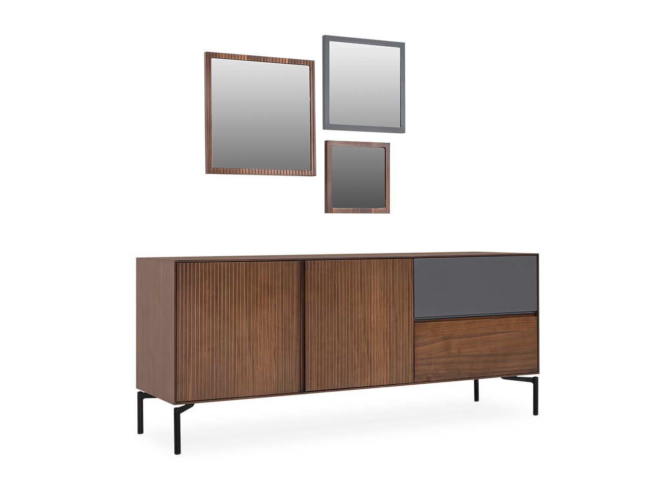 Деревянный шкаф с распашными дверцами и ящиком NDESIGN пекан ARCH-00138233