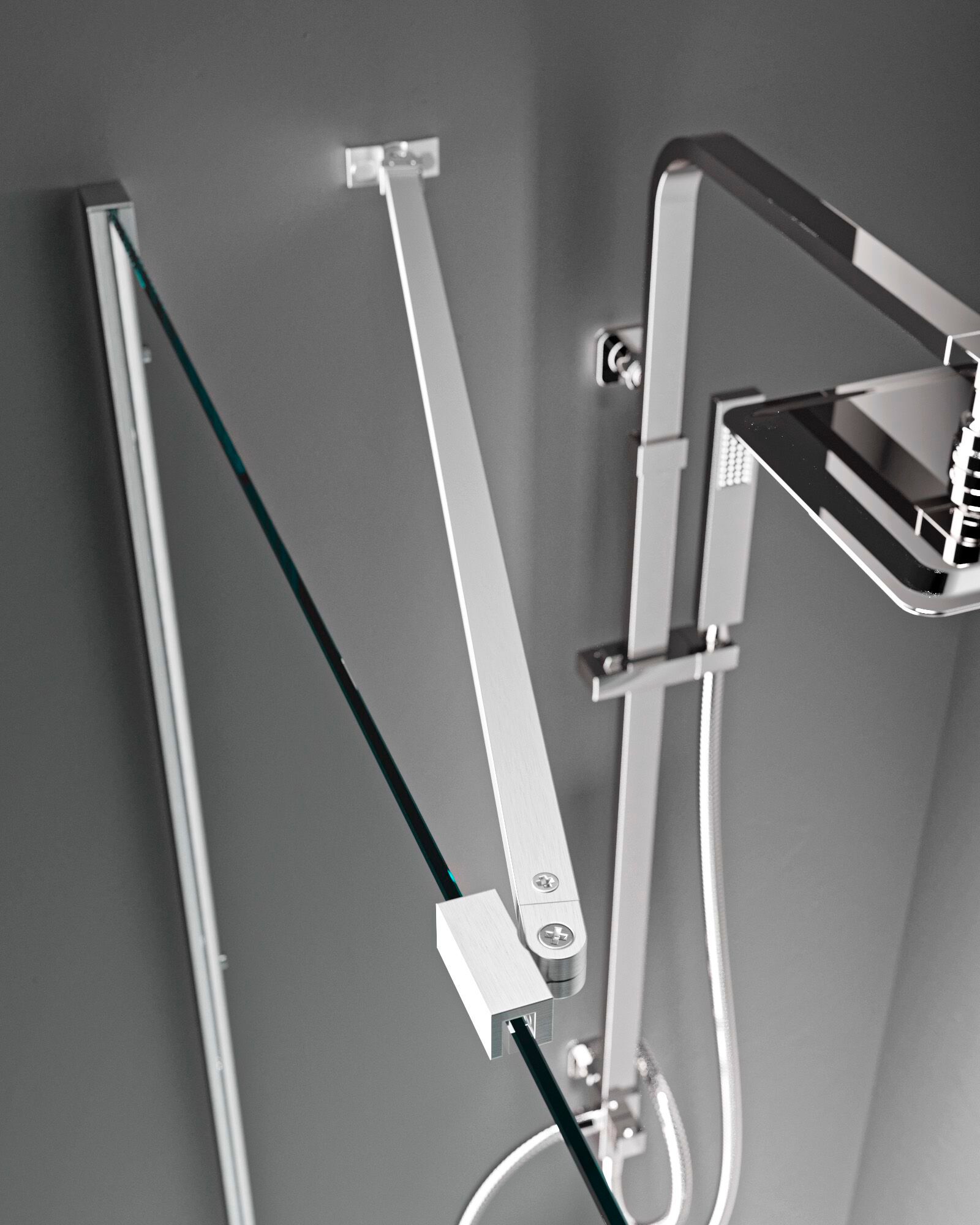 Алюминиевая и стеклянная угловая душевая кабина с распашной дверью TAMANACO SWING ARCH-00114950 - Вид №3