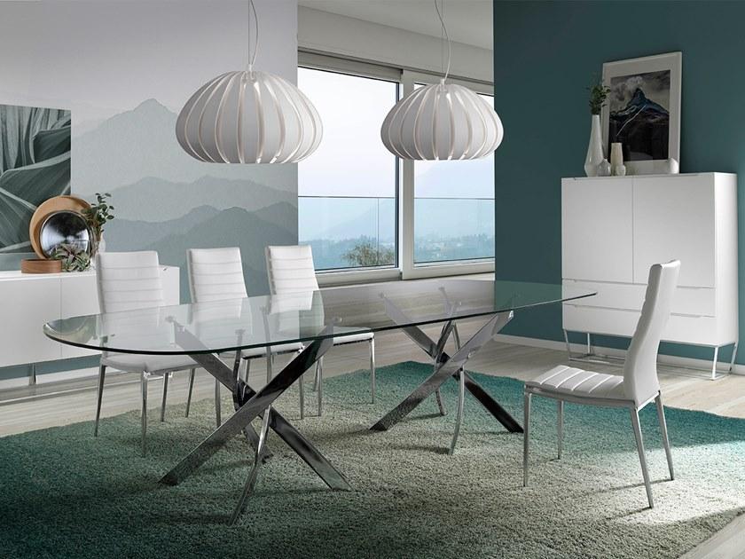 Angel Cerdá Овальный стол для гостиной из стали и стекла Urban deco 1073 Angel Cerda - Вид №2