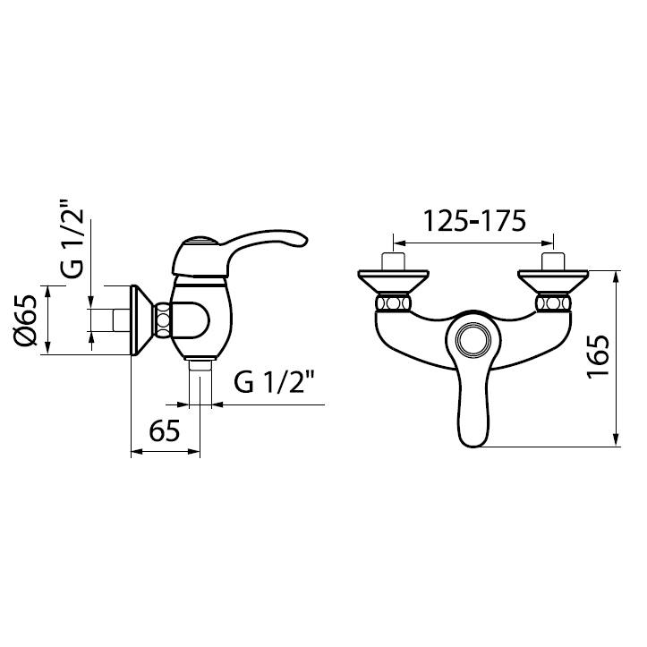 AU870102017 Смеситель для душа Webert Aurora - Вид №1
