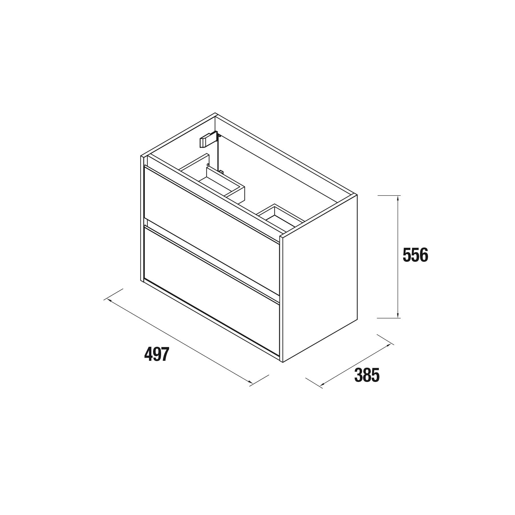24075 SALGAR Мебель для умывальника S40 500 2 ящика BAY PINE 497 x 556 x 385 мм Лавровая сосна  - Вид №4