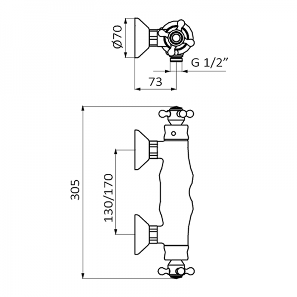 Смеситель для душа CLÁSICA GRB MIXERS 133190  - Вид №1