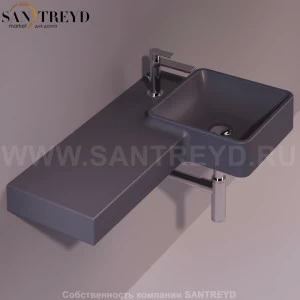 FL20ANTRACITEMATT Подвесная раковина настенная квадратная Simas Flow черная