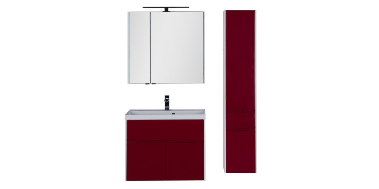 Комплект мебели Aquanet Латина 80 бордо 00181085 - Вид №1