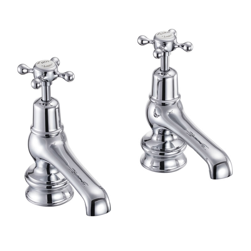 Burlington Кран для бассейна Claremont Regent 5 " Полный оборот с черным акцентом в Chrome CLR2 BLA 