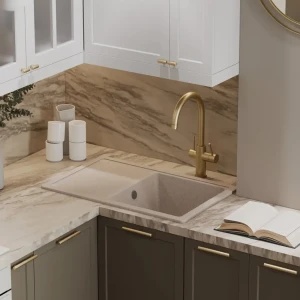 Мойка кухонная Dr.Gans Техно с крылом 65×51 см цвет Дюна 83514871