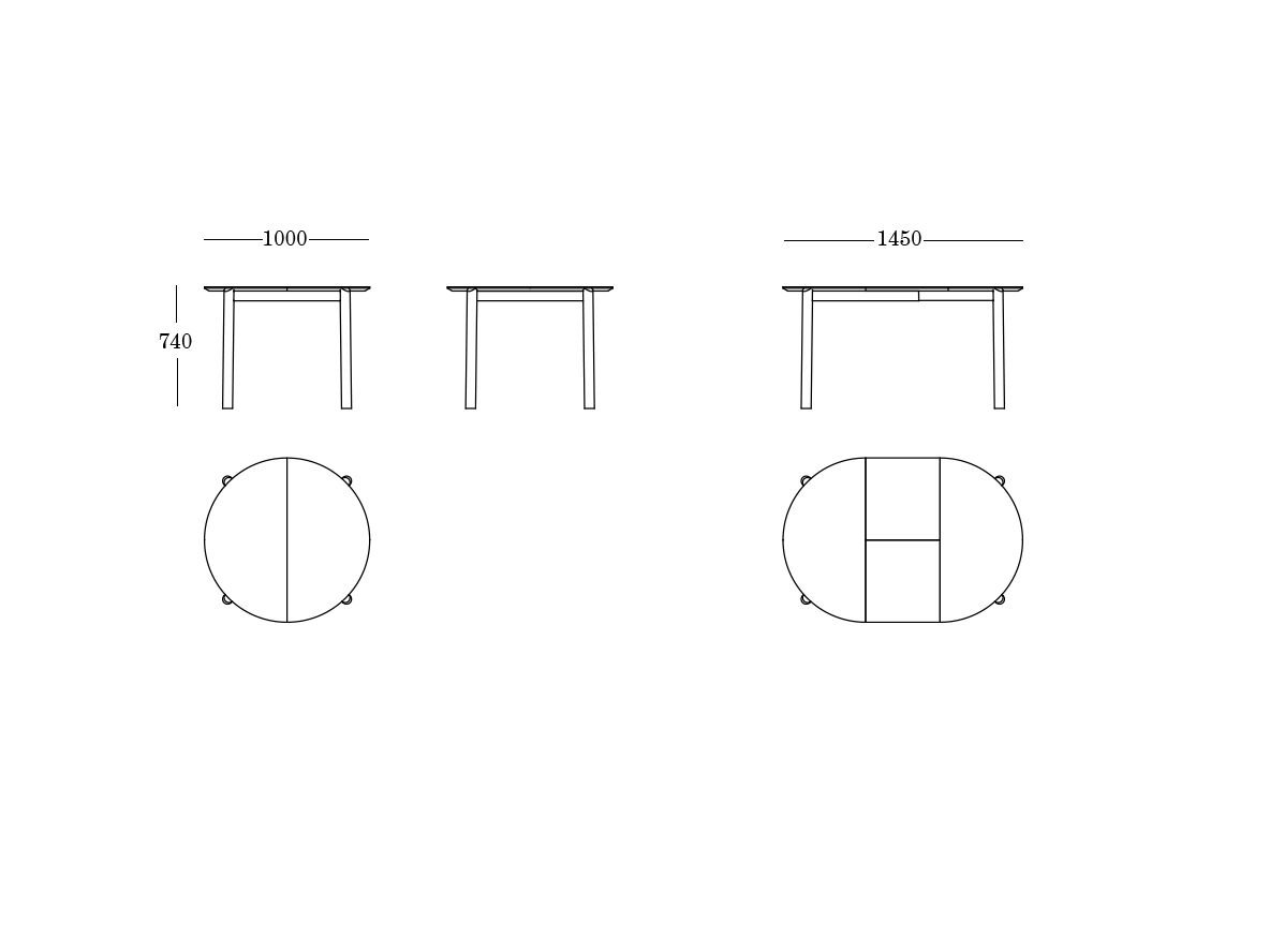 Выдвижной деревянный круглый обеденный стол ONDARRETA Juno ARCH-00069479 - Вид №5
