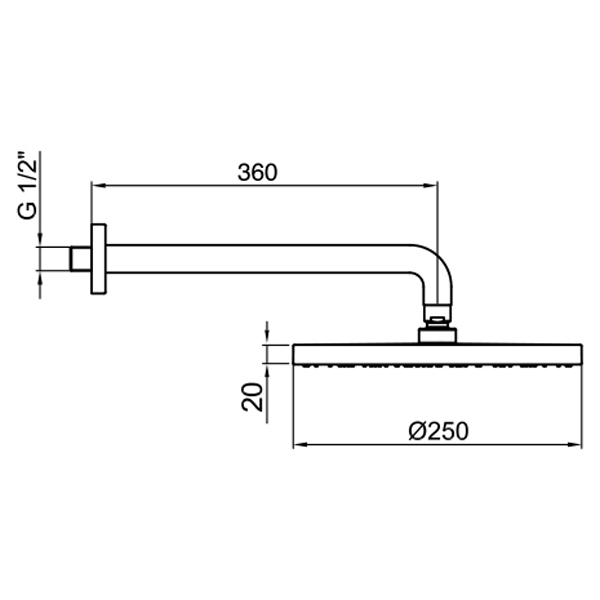 AC0398980METAL Верхний душ Webert Comfort - Вид №1