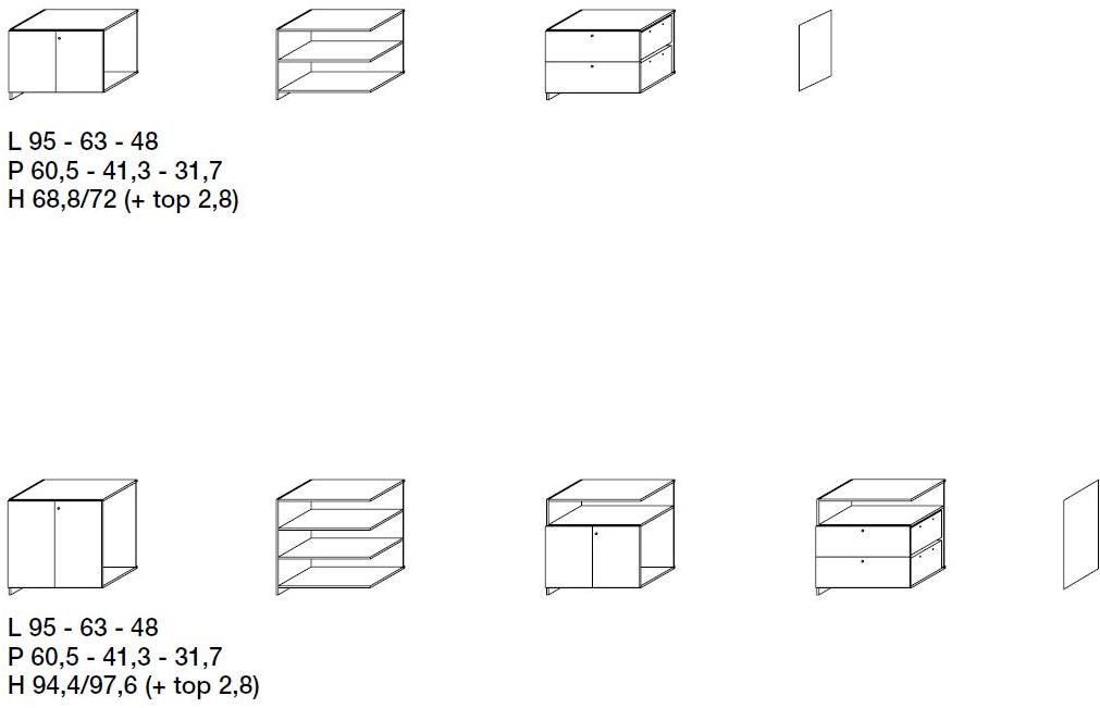 Citterio Низкий офисный шкаф для хранения вещей с распашными дверцами sun-id-1384954 - Вид №3