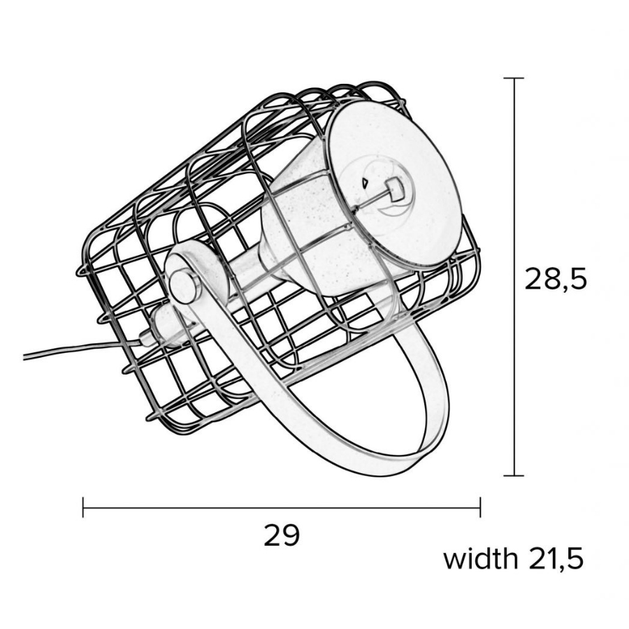 Лампа настольная Cage, черная White Label Living 5200072 - Вид №7