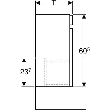501.902.01.1 Шкафчик для раковины Geberit Renova Plan, с одной дверью Geberit  - Вид №4