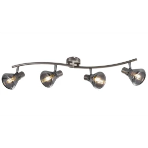 Спот поворотный Rivoli Nebbia 4 лампы 15 м² цвет серебро