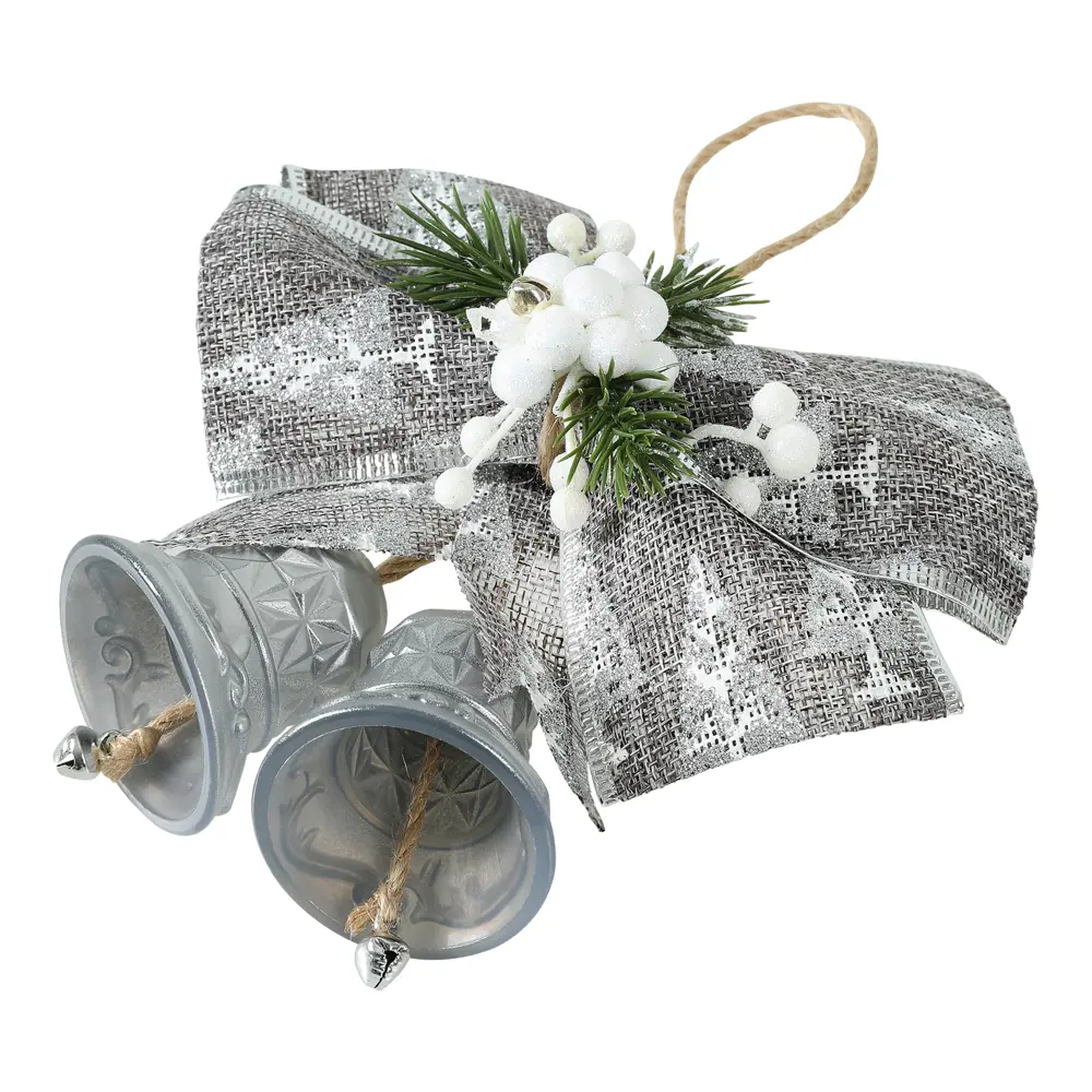 88458711 Новогоднее украшение Колокольчики 15x13 см цвет серебро STLM-0951385 Santreyd  - Вид №1