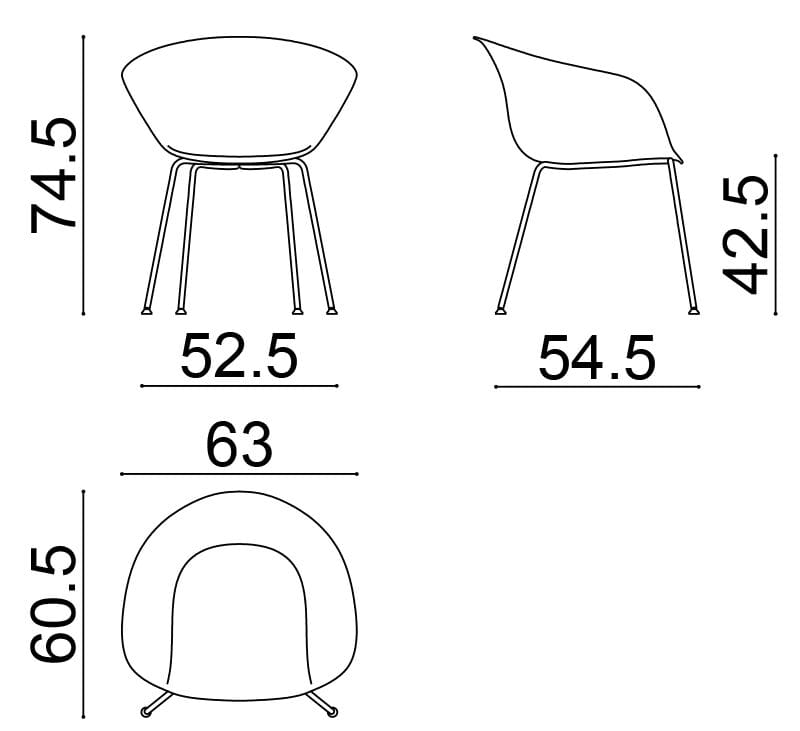 Тканевый стул Arper Duna 02 ARCH-00026515