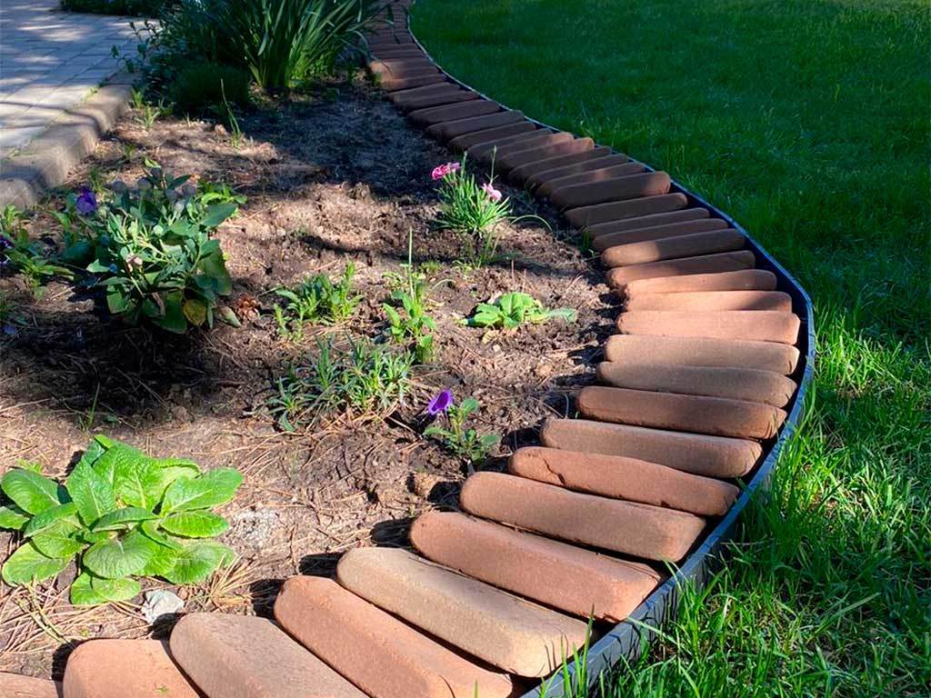 Пластиковый бордюр 78 мм, длина 1 м ГеоПластБорд GPBST-47 - Вид №7