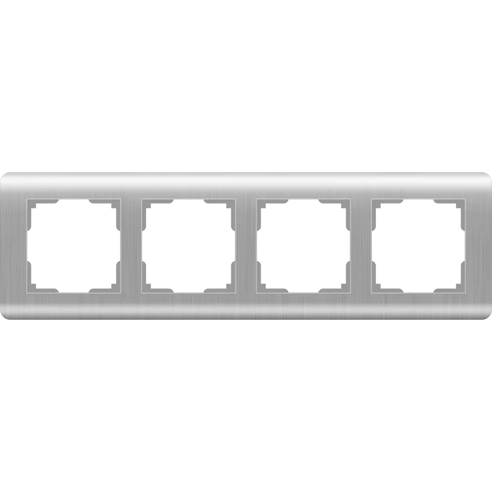 Рамка Werkel Stream на 4 поста — серебристый рифленый акцент для интерьера 82125386 STLM-0019715