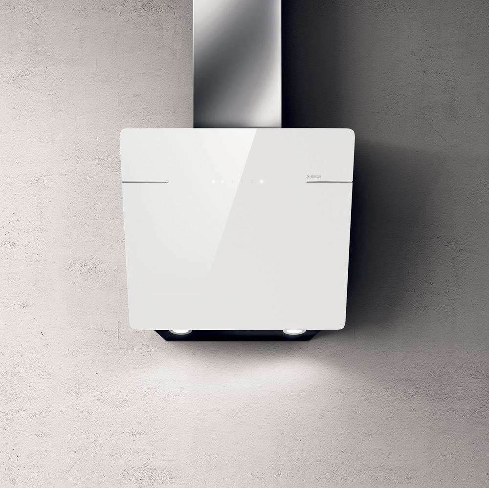 L ESSENZA WH/A/60-PRF0124233A Вытяжки / пристенная наклонная, 60 см, 1200 куб.м., сенсорное управление, белое стекло Elica 