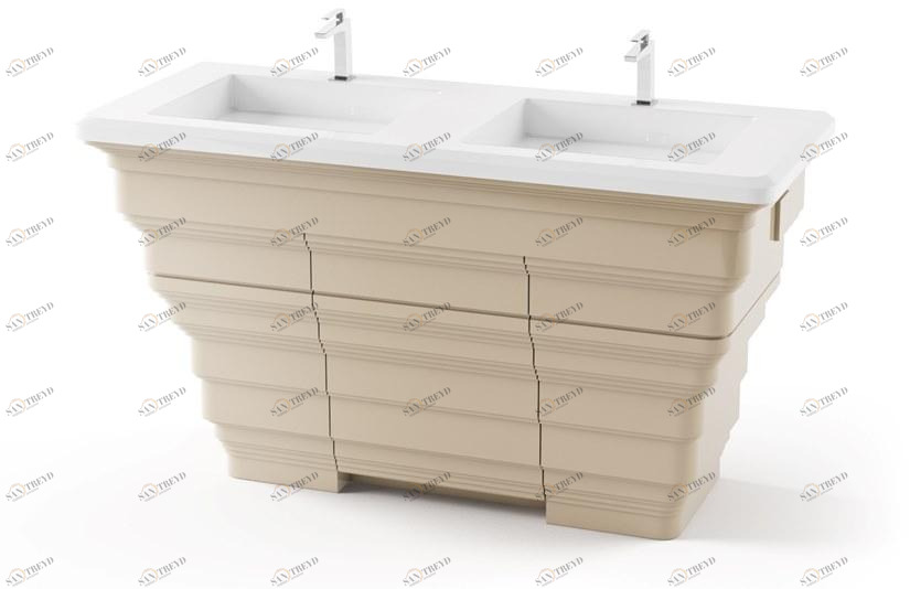 DWFI Двойная тумба под умывальник с ящиками  00002266 