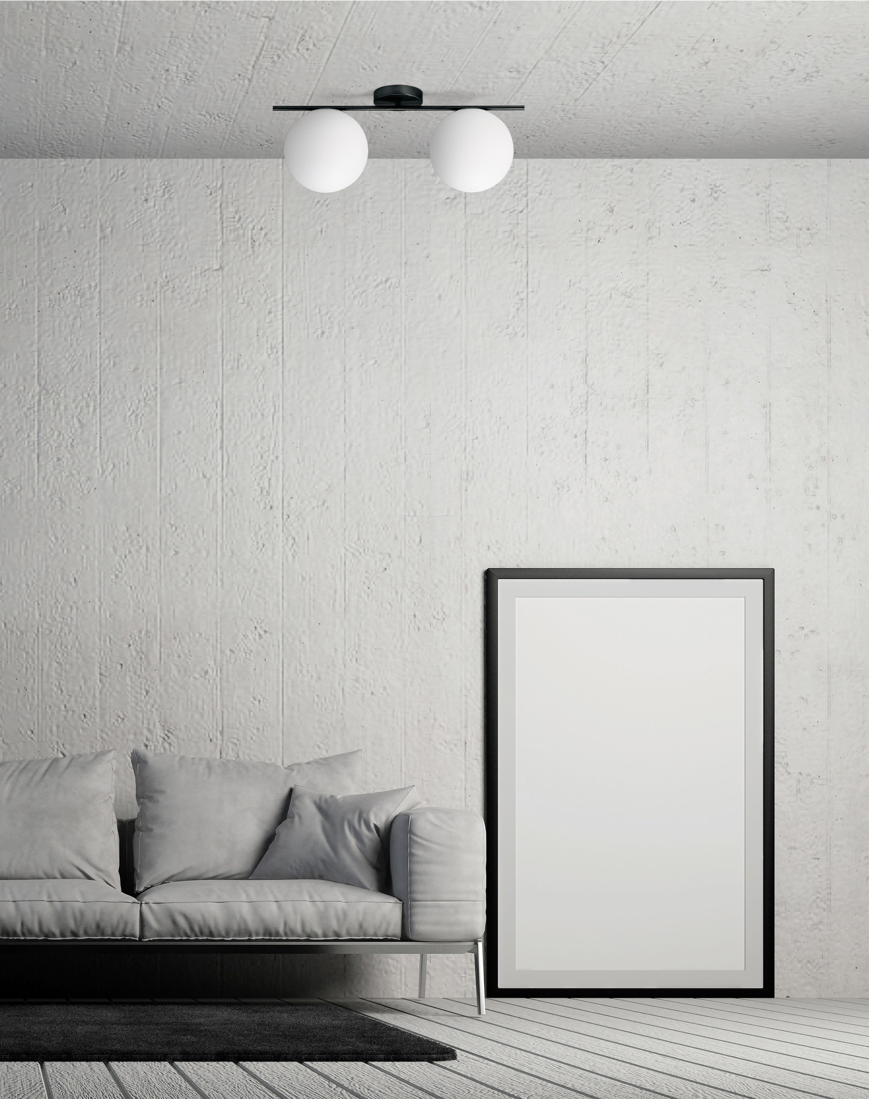 Потолочный светильник из опалового стекла и металла Miloox Jugen ARCH-00152256 - Вид №7