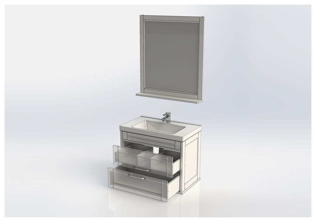 Мебель для ванной Aquanet Денвер 80 белый 00203638 - Вид №4