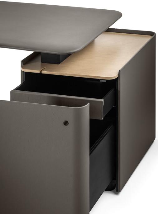 Poltrona Frau Прямоугольный кожаный письменный стол со встроенной полкой L'ufficio - sistemi direzionali 5644710 a - 5644710 b - Вид №2