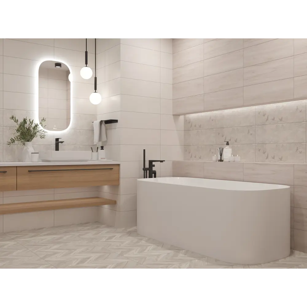 Декор настенный LB Ceramics Юген 20x60 см матовый цвет бежевый журавли STLM-2019433 - Вид №3