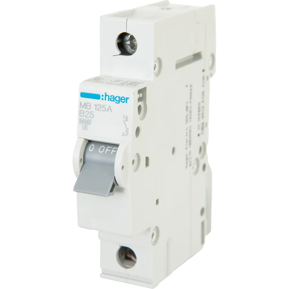 Автоматический выключатель Hager MB125A 1P B25 А 6 кА STLM-2152507