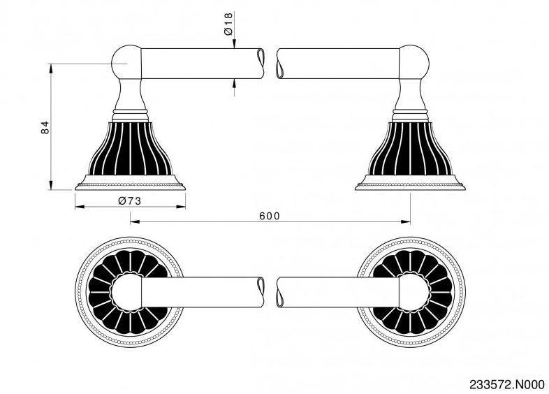 Bronces Mestre Вешалка для полотенец Artica with porcelain 233572.n000.50 - Вид №1