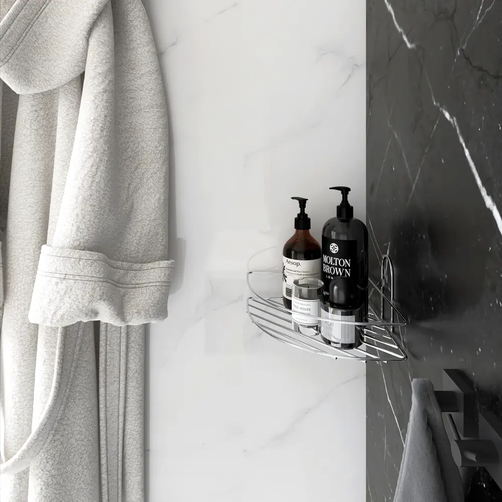 Полка для ванной Lemer Nil 23x12 см металл цвет хром STLM-2079416 - Вид №9