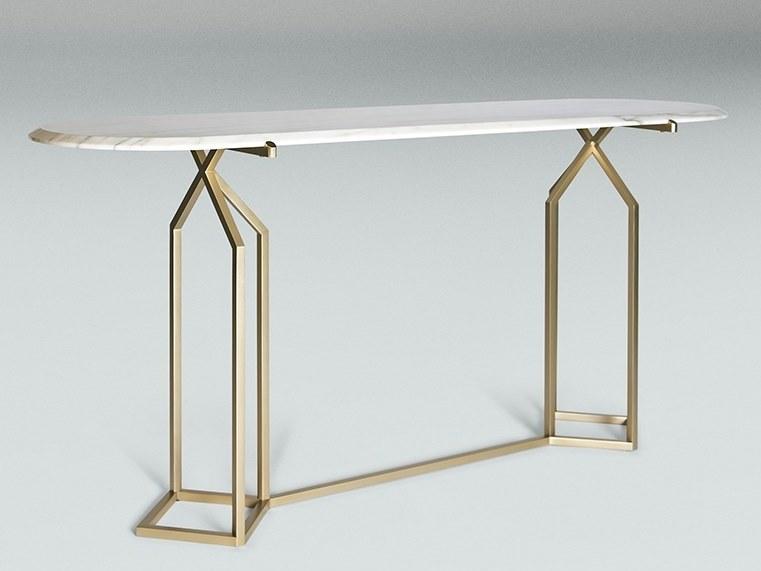 Paolo Castelli Овальная консоль из мрамора и металла Twelve sun-id-1507131 - Вид №2