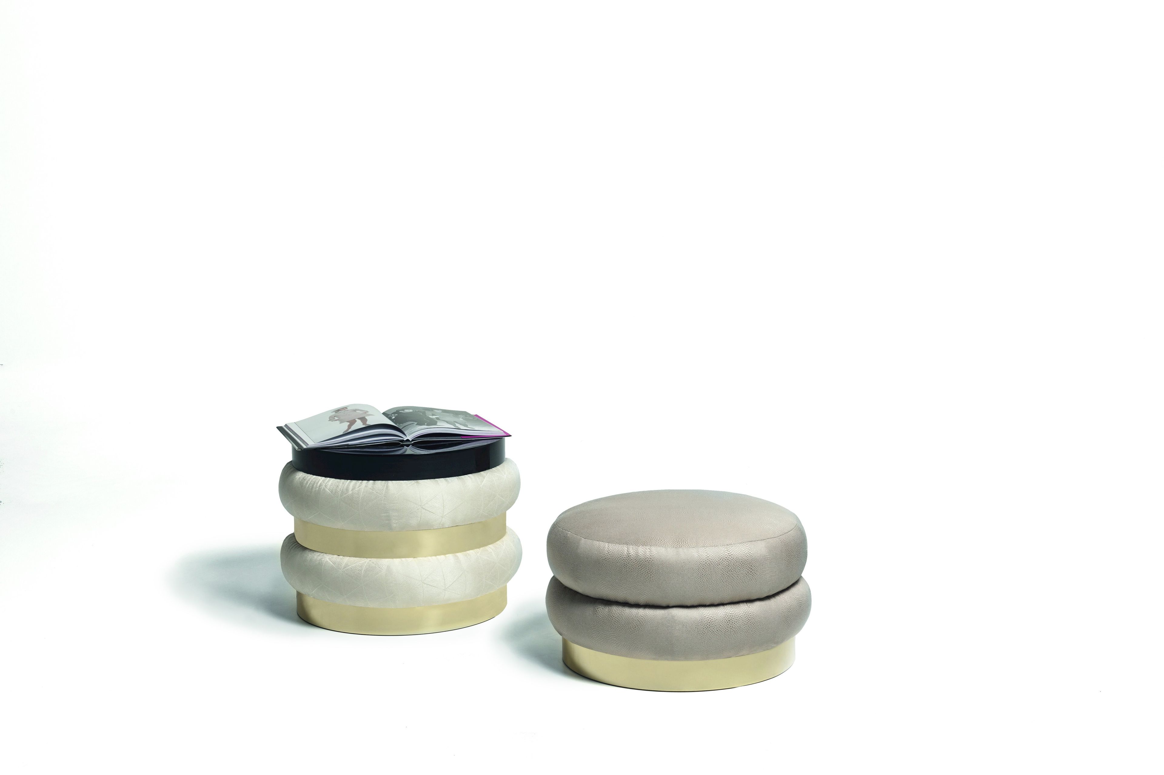 Круглый пуф из ткани Vibieffe 9235 шиньон ARCH-00134877 - Вид №8