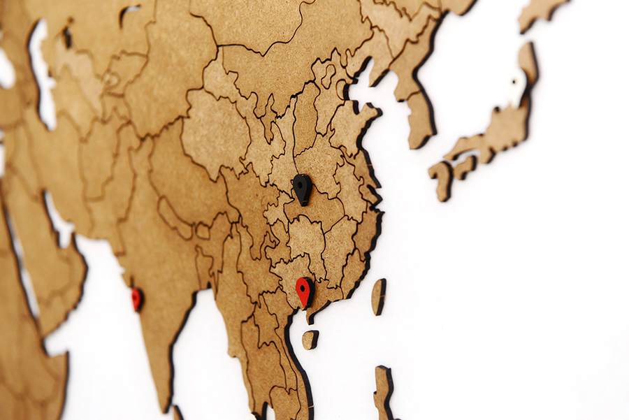 17-03 Пазл «карта мира» коричневая 150х90 см new Mimi  - Вид №2