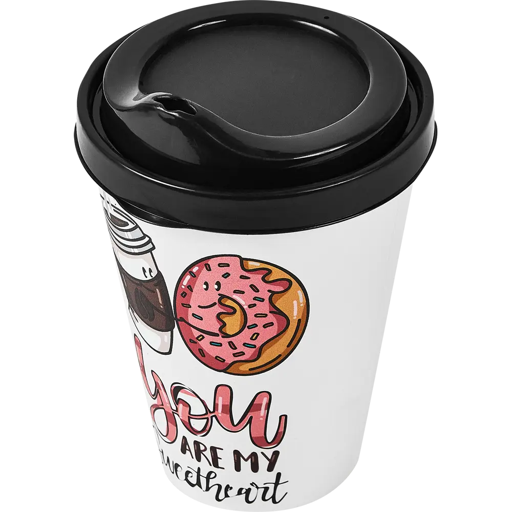 Стакан с крышкой Delinia You Are My Sweetheart 420 мл пластик цвет белый STLM-2152551