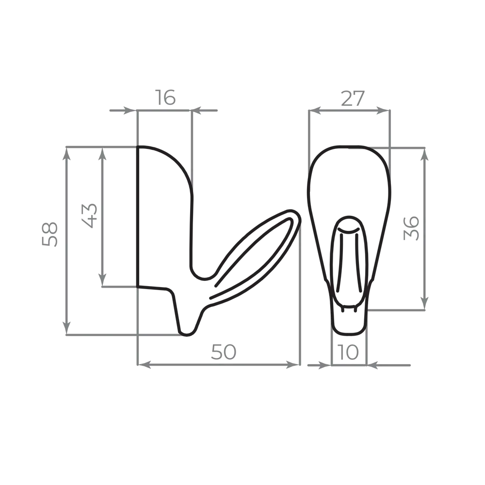Крючок мебельный Ajax MB-LM/K-001 5x5.8x1 см цвет хром STLM-2153777 - Вид №5