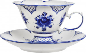 10621814 Гжельский фарфоровый завод Чайная пара "Цветок" 1с Фарфор, Керамика