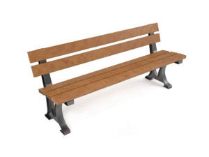 Деревянная скамья со спинкой