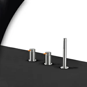 Смеситель для ванны матовая сталь с оранжевой ручкой Toki Radomonte TKI14SCIL24