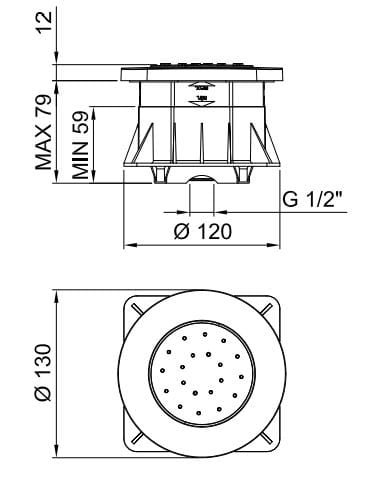 Регулируемая боковая насадка для душа Fantini Rubinetti 8055 ARCH-00053259 - Вид №2