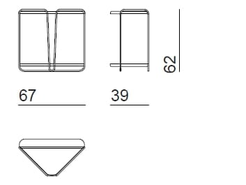 Высокий деревянный треугольный журнальный столик Bizzotto Italia Нара ARCH-00112030 - Вид №2