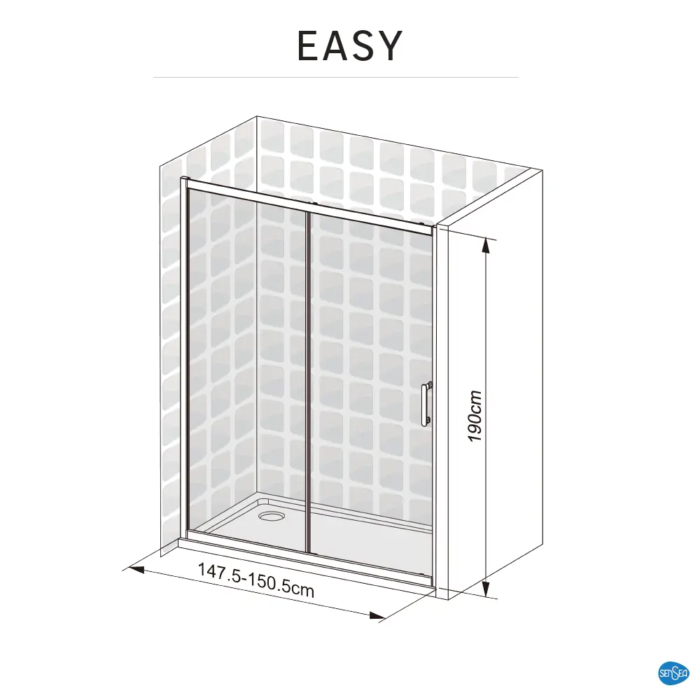 Комплект стекол для раздвижной душевой двери Sensea Easy 150 см прозрачное стекло цвет профиля на выбор 83631072 STLM-2032094 - Вид №35