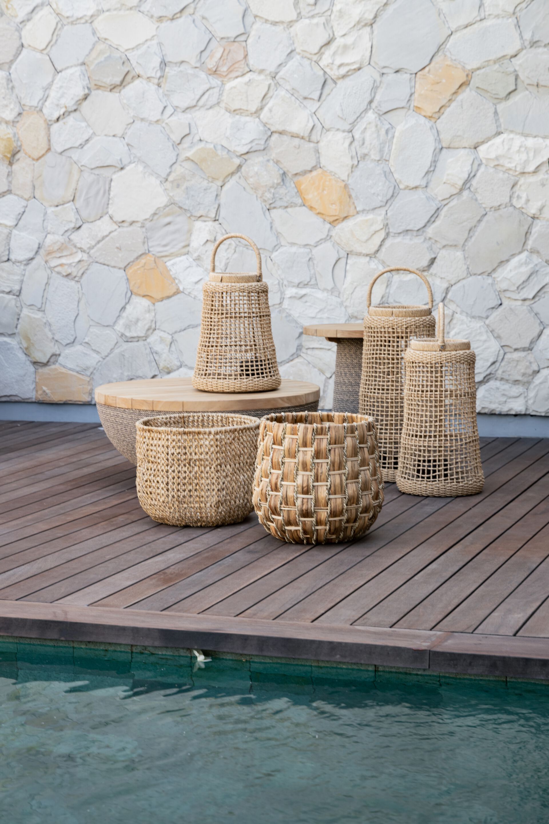 Твердый деревянный круглый низкий садовый журнальный столик cbdesign Navy ARCH-00139680 - Вид №3