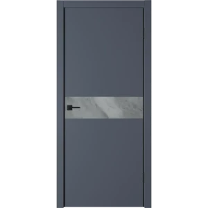 Дверь межкомнатная глухая Палладиум 90x200 см ПВХ цвет силк титан/сланец грей с замком и петлями